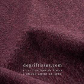 Tissu brossé chevrons prune