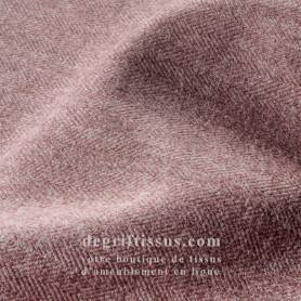 Tissu brossé chevrons vieux rose