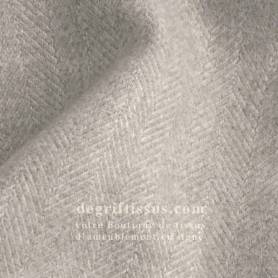 Tissu brossé chevrons gris pâle