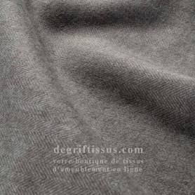 Tissu brossé chevrons gris
