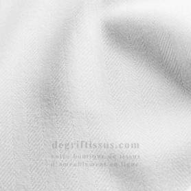 Tissu brossé chevrons blanc